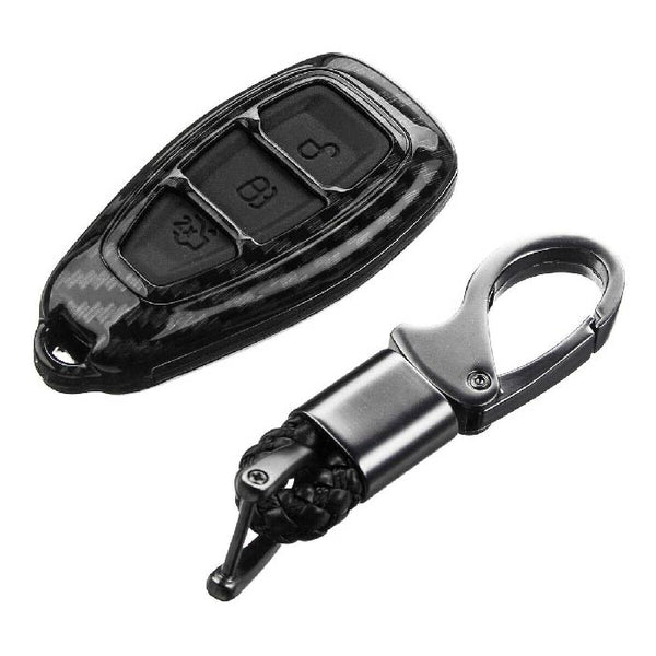 Ford ECOSPORT 3 Button Smart Key ABS+Silicone Car Key Cover Case With Keychain