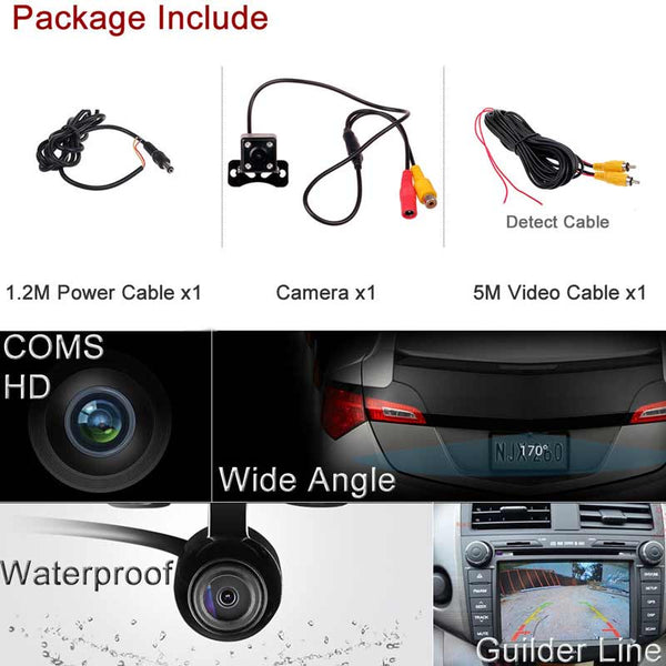 2in1 Front & Rear Parking 4 LED Night Vision Car Backup Reverse Rear View Camera With Wide View CCD Image