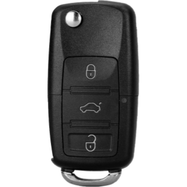 3 Button Metal Flip Key Cover For Volkswagen : Polo, Vento, Jetta, Ameo