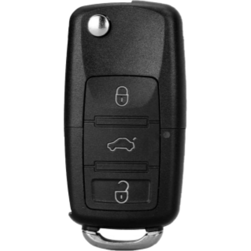 3 Button Metal Flip Key Cover For Volkswagen : Polo, Vento, Jetta, Ameo