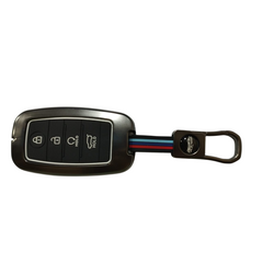 4 Button Metal Key Cover For Seltos, Sonet, Carens, Seltos X-line