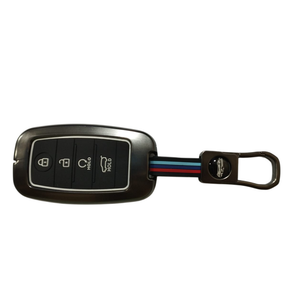 4 Button Metal Key Cover For Seltos, Sonet, Carens, Seltos X-line