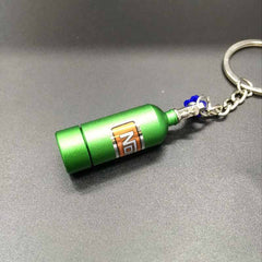 NOS Bottle Keychain With Led Light Creative Nitrogen Bottle Keyring Metal Key Pendant Car Interior Accessories
