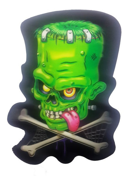 3D Green Evil Skull Quality Vinyl Sticker Decal for Bike, Cars And Home