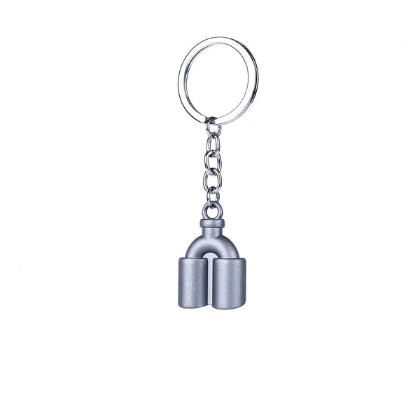 JDM Mini Exhaust Pipe Tail Shaped Model Car Metal Keychain Keyring Keyfob Key Chain Ring Accessories Pendent