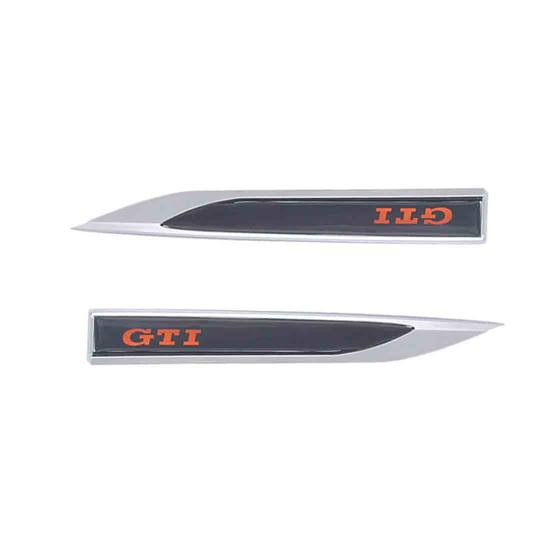 2Pcs Universal GTI Logo Car Metal Alloy Body Side Fender Knife Emblem Stickers