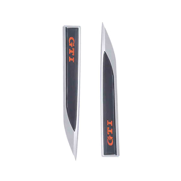 2Pcs Universal GTI Logo Car Metal Alloy Body Side Fender Knife Emblem Stickers