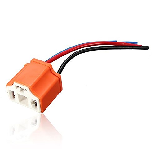 2pcs H4/HB2 Car Motorcycle Headlight Headlamp Ceramic Bulb Holder Socket Wire Cable 3 Pin Female.