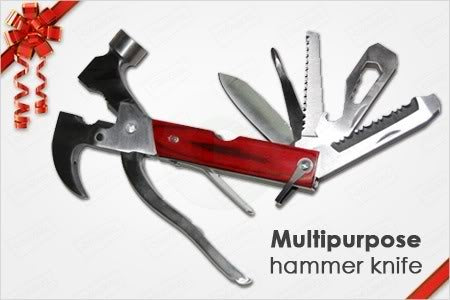 Multipurpose Hammer Knife + Carry Pouch Tool kit for Car, Office Repairs