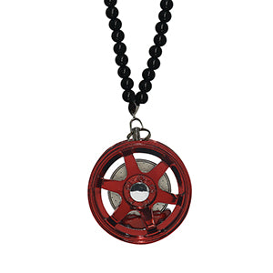 Six Spoke Red Car Mirror Pendant Decoration Metal Wheel Hub Hanging Ornaments Auto Interior