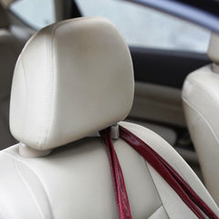 2pcs Gry Universal Car Headrest Luggage Bag Holder, Hanger And Hook