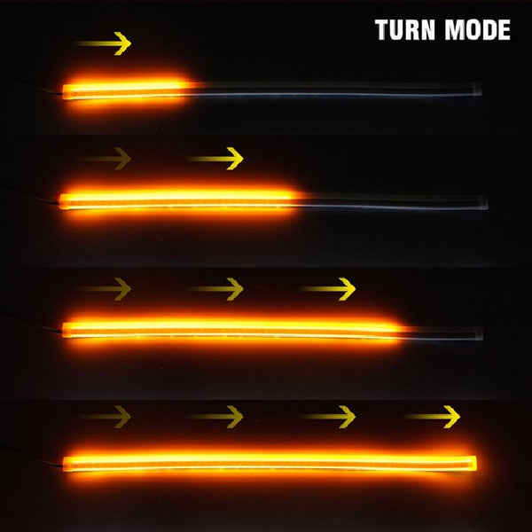60cm Car Headlight Daytime Running Strip Light RGB Flexible Indicator Lights for Cars & Bikes with Wireless Remote Controller (60 cm, Set of 2 Pieces) (Multicolor)
