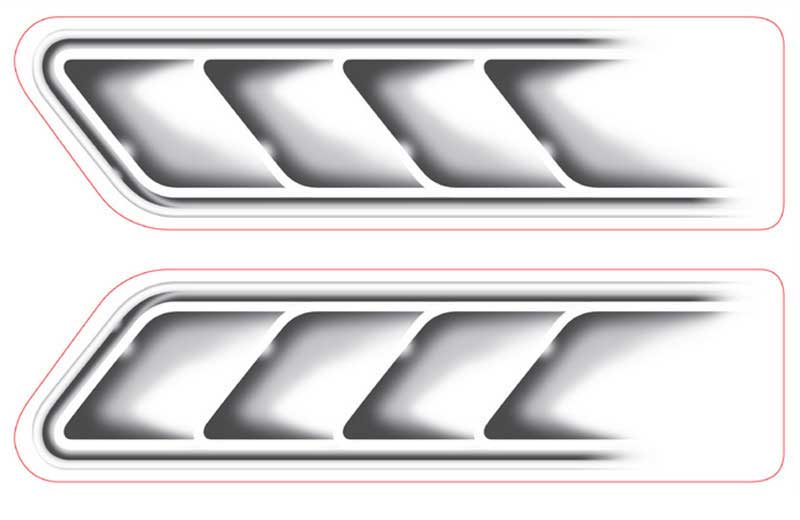2pcs Funny Hood 4 Scoop Decor Vinyl Sticker Car Body Window SUV Door Helmet 3D Decals