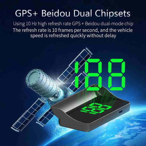 HUD Head Up Display for Car,Universal Digital Speedometer Smart Gauge Speedometer GPS Digital Speed Meter Tachometer for Car,KMH,White