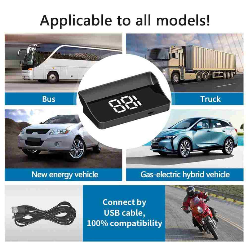 HUD Head Up Display for Car,Universal Digital Speedometer Smart Gauge Speedometer GPS Digital Speed Meter Tachometer for Car,KMH,White