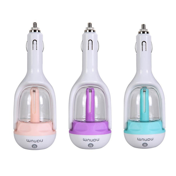Mini Car Air Humidifier Essential Oil Diffuser Ultrasonic Aroma Mist Purifier (Assorted Color)