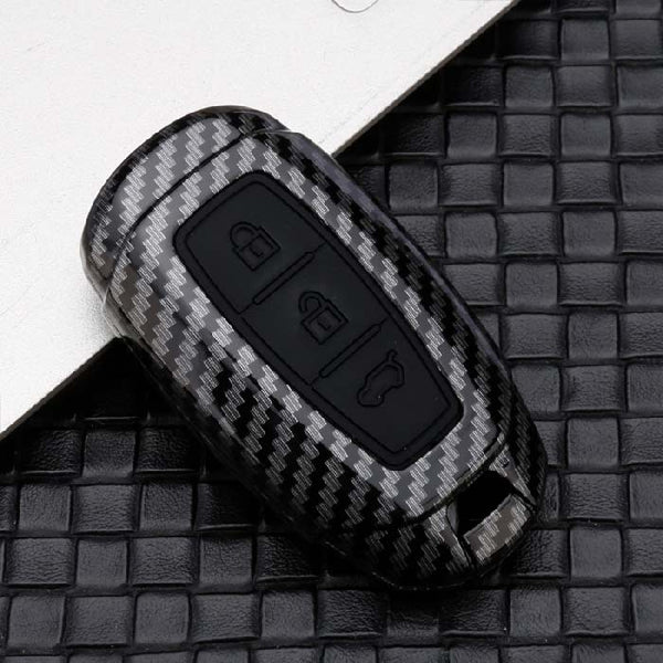 Hyundai 3 Button Smart Key ABS+Silicone Car Cover Case With Keychain For KONA, VERNA 2018 ONWARDS