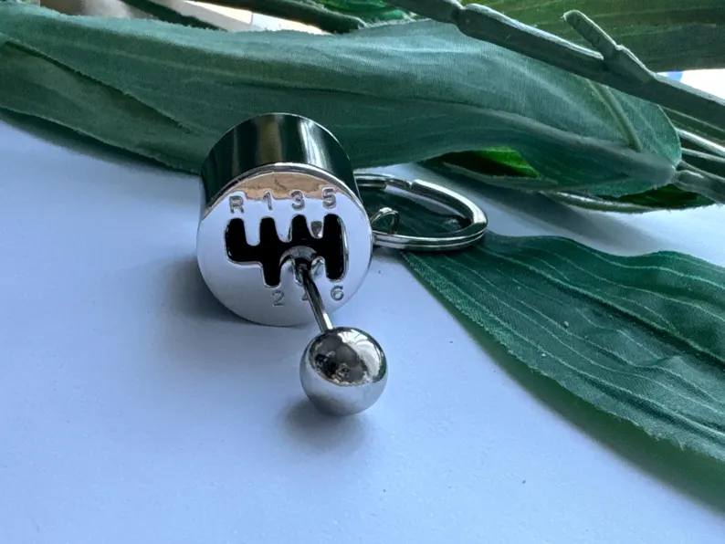 Car 6 Speed Gearbox Gear Shift Key Chain Ring Fob Keyring Racing Tuning Model