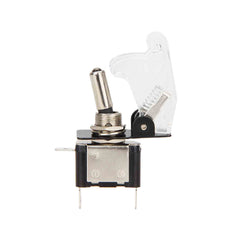 illuminated LED Toggle Switch With Missile Style Flick Cover 12V Car Dash CLEAR