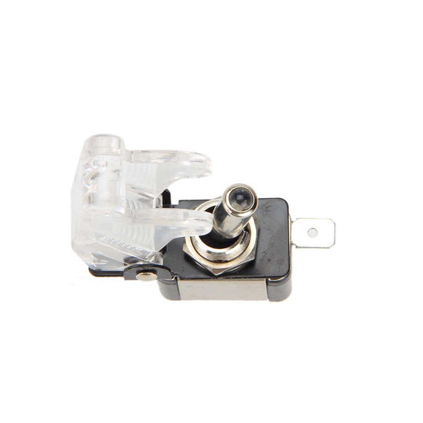 illuminated LED Toggle Switch With Missile Style Flick Cover 12V Car Dash CLEAR