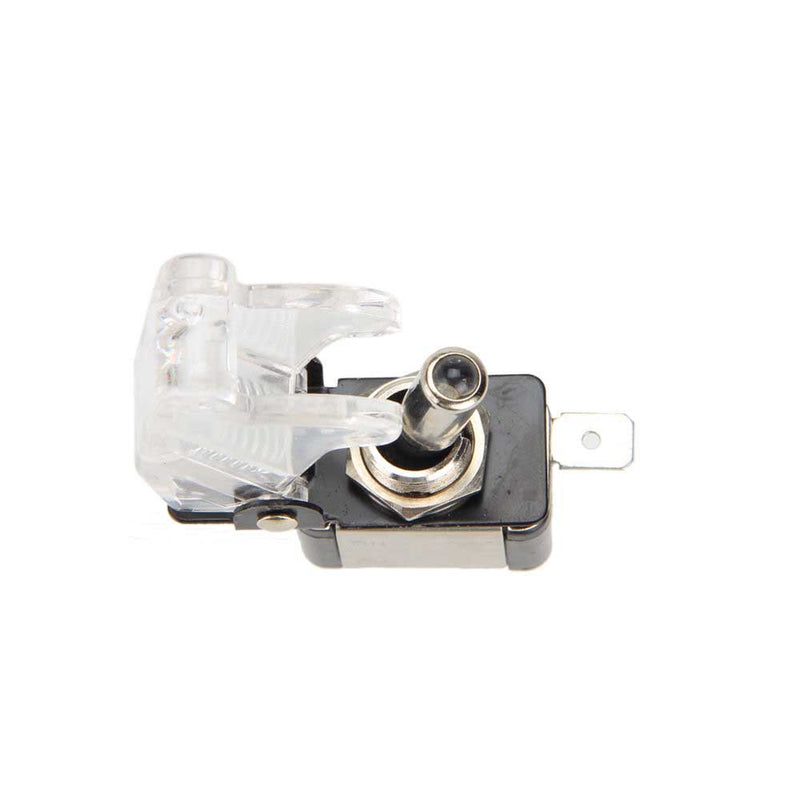 illuminated LED Toggle Switch With Missile Style Flick Cover 12V Car Dash CLEAR