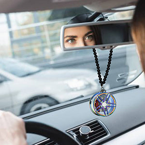 Star Chameleon Blue Car Mirror Pendant Decoration Metal Wheel Hub Hanging Ornaments Auto Interior