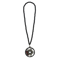 Star Black Car Mirror Pendant Decoration Metal Wheel Hub Hanging Ornaments Auto Interior