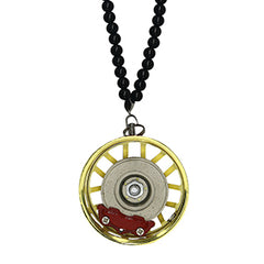 Multi Spoke Golden Car Mirror Pendant Decoration Metal Wheel Hub Hanging Ornaments Auto Interior