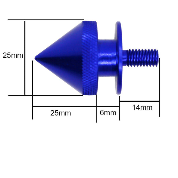Blue Finish JDM Quick Release Fasteners For Car Bumpers Trunk Fender Hatch Lids Kit (Stud)