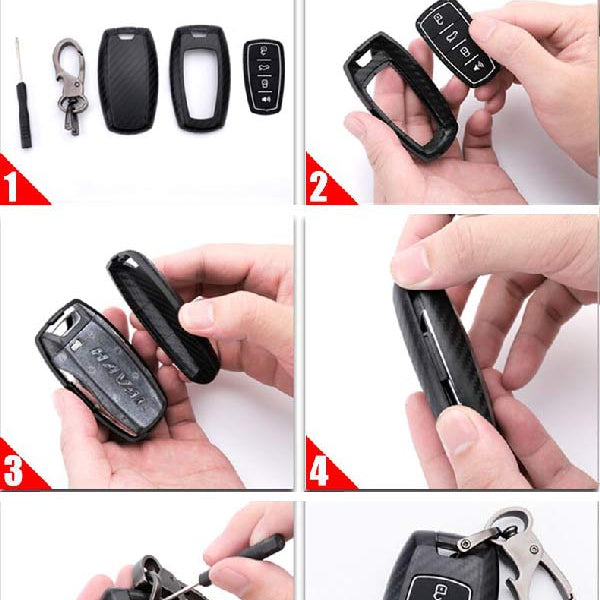 Jeep Compass 2 Button Flip Key ABS+Silicone Car Key Cover Case With Keychain