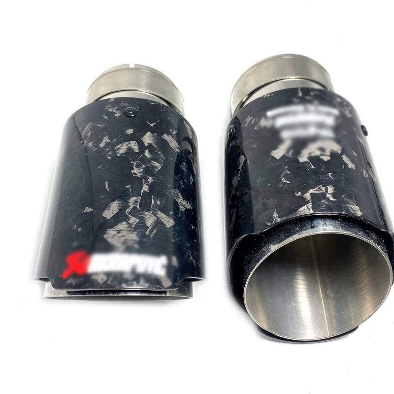 Universal Akra Style Black Forged Carbon Exhaust Tip