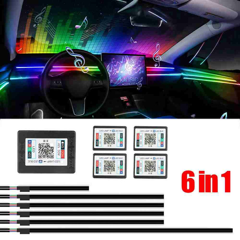 Automotive 64 Color RGB Symphony Car Ambient Interior LED Fiber Light
