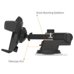 New Adjustable Twist Smart Telescopic Universal Mobile Stand Premium Mobile Phone 360 Rotable Car Mount Holder(Assorted Colour)