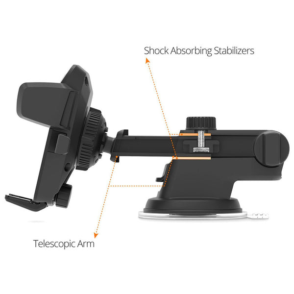 New Adjustable Twist Smart Telescopic Universal Mobile Stand Premium Mobile Phone 360 Rotable Car Mount Holder(Assorted Colour)