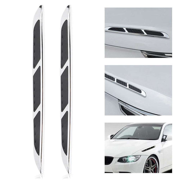 2x ABS Car SUV Exterior Hood Air Flow Fender Side Vent Intake Decoration Sticker