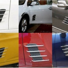 2pcs Chrome Silver Exterior Fender Frame k Vent Air Flow Intake Grille Decorative