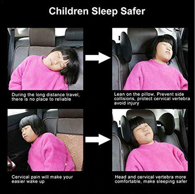 1pc Grey Car Seat Headrest Travel Rest Neck Pillow Support Solution for Kids and Adults Children Auto Seat Head Cushion Car Pillow