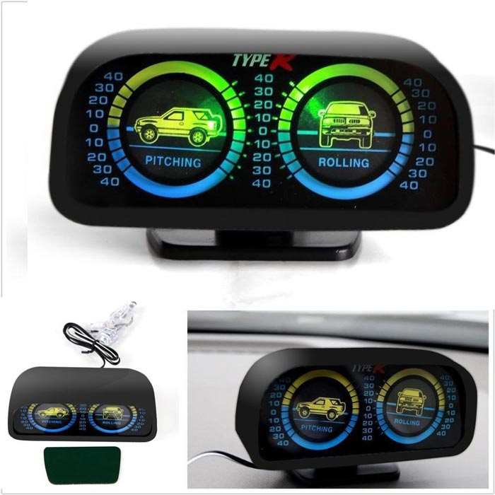 Jeep 4X4 Off Road Inclinometer / Clinometer / Landmeter Pitch & Roll Gauges with Back Light