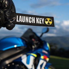 LAUNCH KEY Car Bike Embroidered Fabric Tag Strap Keyring Key Holder