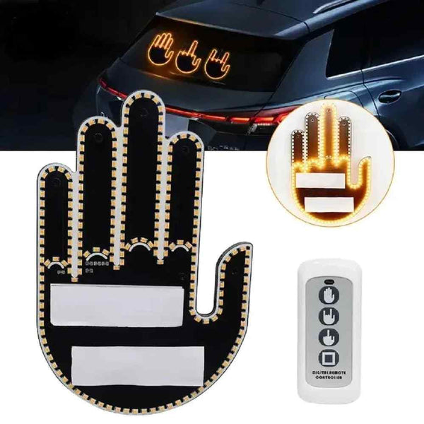 LED Illuminated Gesture Car Finger Light with Remote Hand Lamp(Battery Not Included)