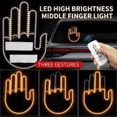 LED Illuminated Gesture Car Finger Light with Remote Hand Lamp(Battery Not Included)