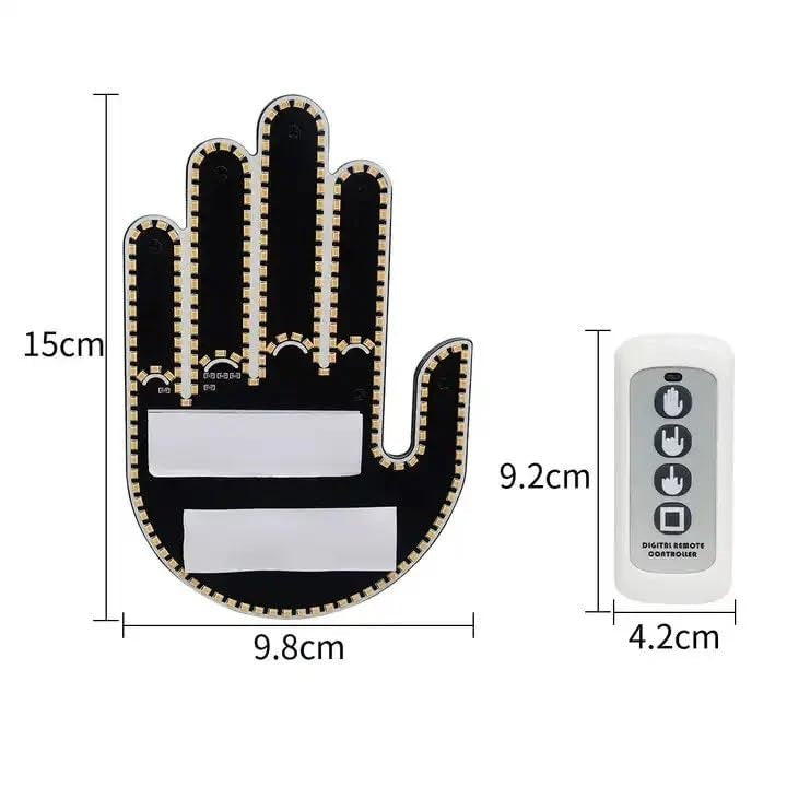 LED Illuminated Gesture Car Finger Light with Remote Hand Lamp(Battery Not Included)