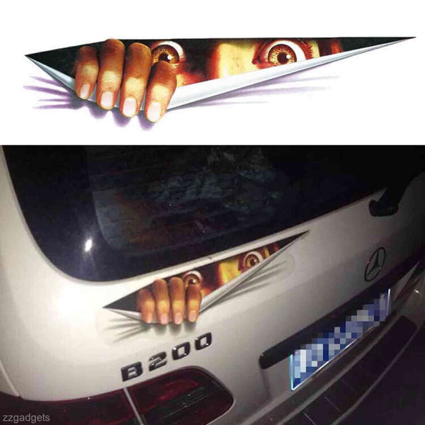 Funny Peeking Human Eye Decor Vinyl Sticker Car Body Window SUV Door Helmet 3D Decals