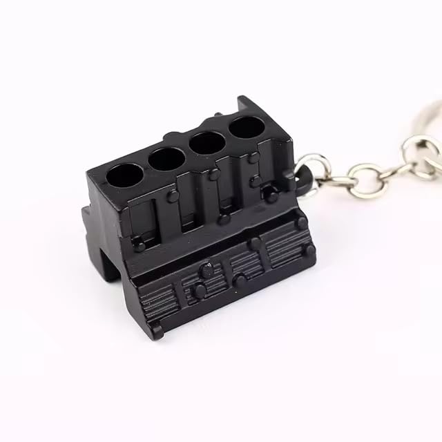 Metal Engine Block Keychain Six-cylinder Engine Body Keyring For Car E ...