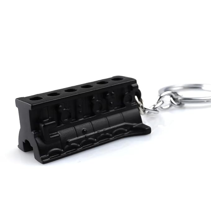 Hanging Engine Keychain Metal Engine Block Keychain Six-cylinder Engine Body Keyring For Car E ...
