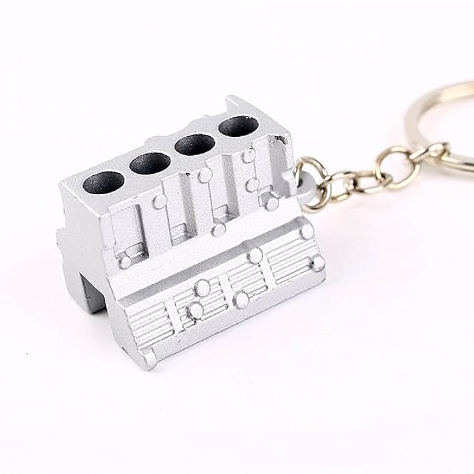Metal Engine Block Keychain Six-cylinder Engine Body Keyring For Car E ...