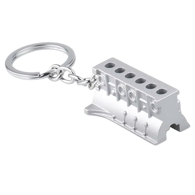 Metal Engine Block Keychain Six-cylinder Engine Body Keyring For Car E ...