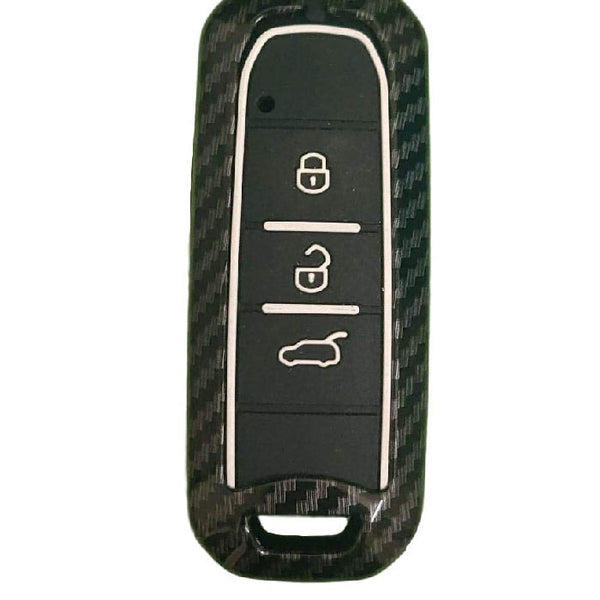 MG HECTOR 3 Button Smart Key ABS+Silicone Car Key Cover Case With Keychain