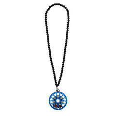 Multi Spoke Blue Car Mirror Pendant Decoration Metal Wheel Hub Hanging Ornaments Auto Interior
