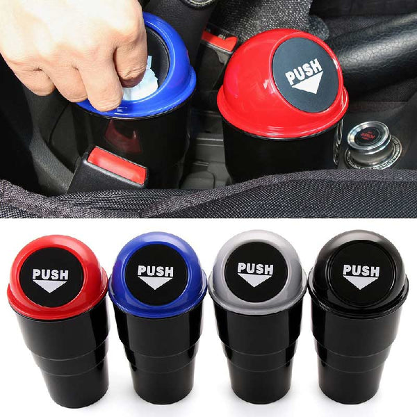 Multicolour Car Trash Bin, Garbage Storage Glass Dust Bin (With Lid, Without Outer Packaging, Universal Size, Fits in All Cars)